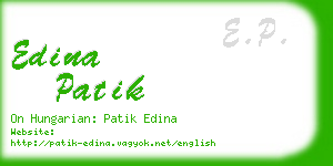 edina patik business card